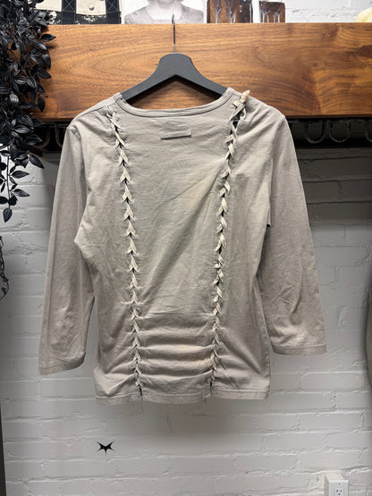 Jean Paul Gaultier Homme ‘Lace-Back’ Baseball Sleeve Shirt