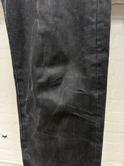 SS2007 Undercover ‘Purple’ Zipper Waist Detailed Black Skinny Jeans