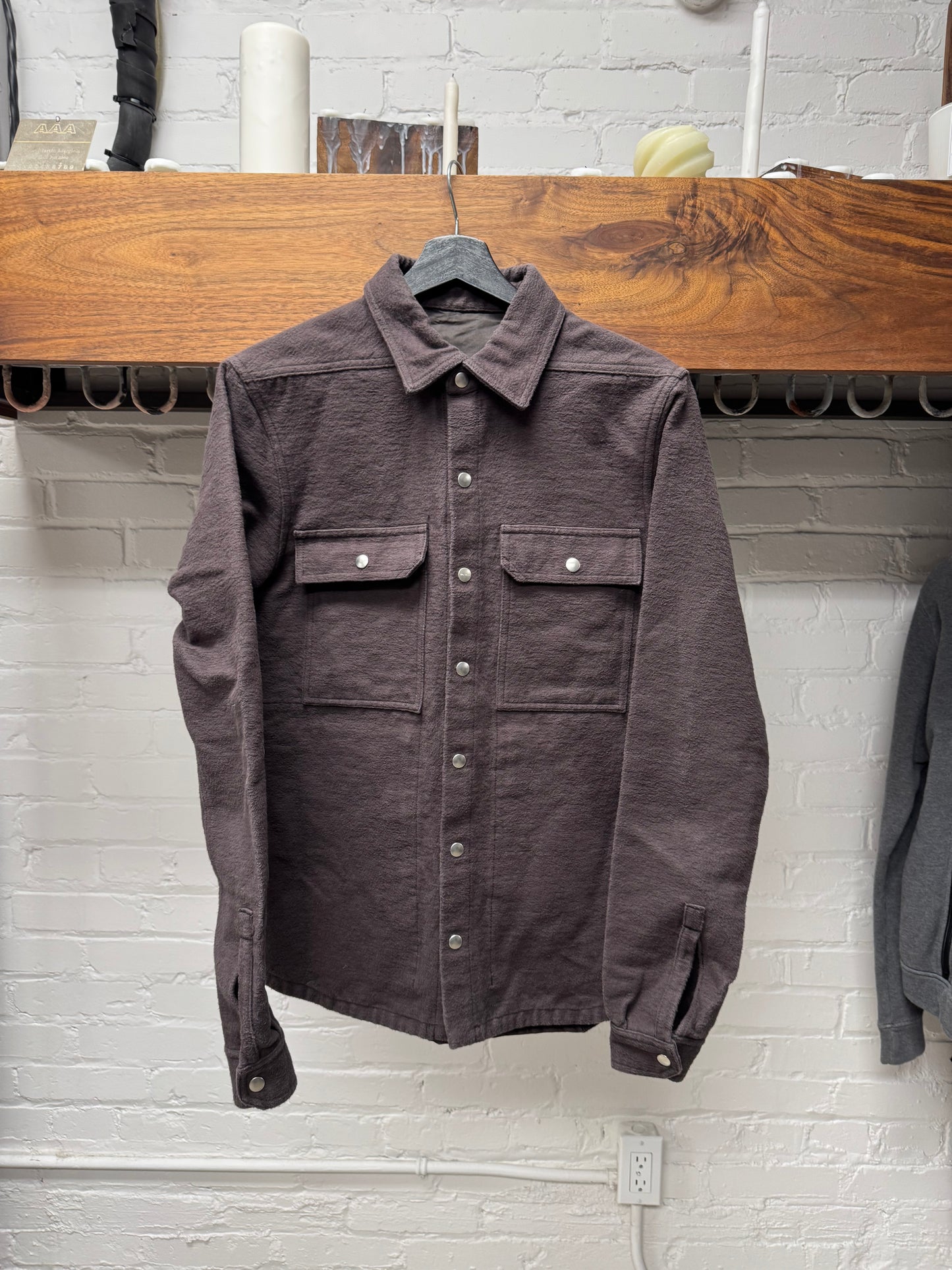 AW2020 Rick Owens ‘Performa’ Brushed Heavy Cotton Work Shirt