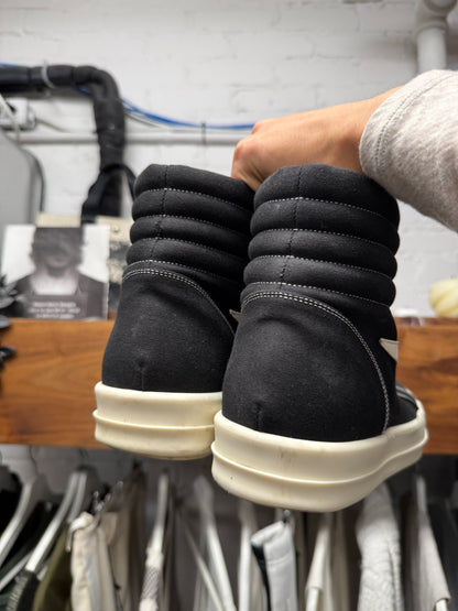SS2024 Rick Owens Lido ‘Vans’ Black Canvas High Top Sneakers