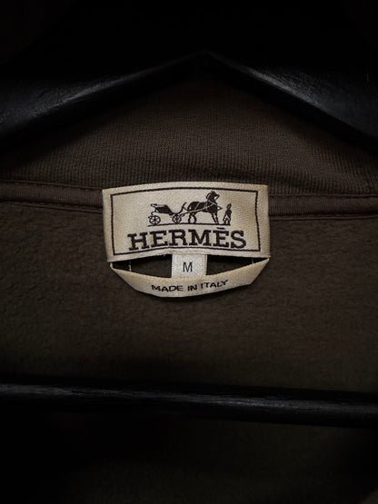 Hermes ‘Run-H’ Brown Cotton Zip Up Hoodie