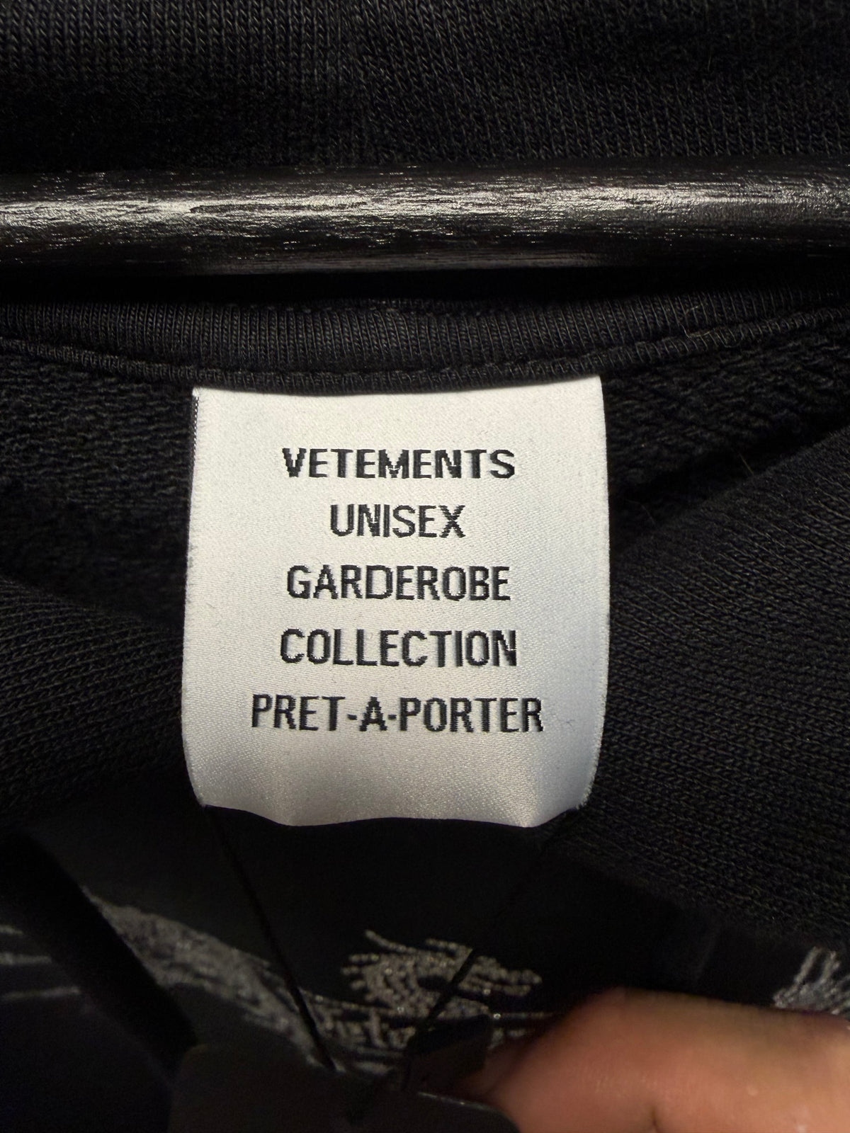 Vetements Crystal Embellished Black ‘Crest Logo’ Limited Edition Hoodie