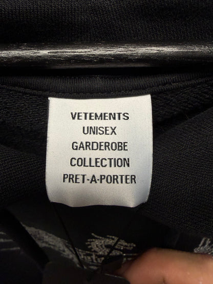 Vetements Crystal Embellished Black ‘Crest Logo’ Limited Edition Hoodie