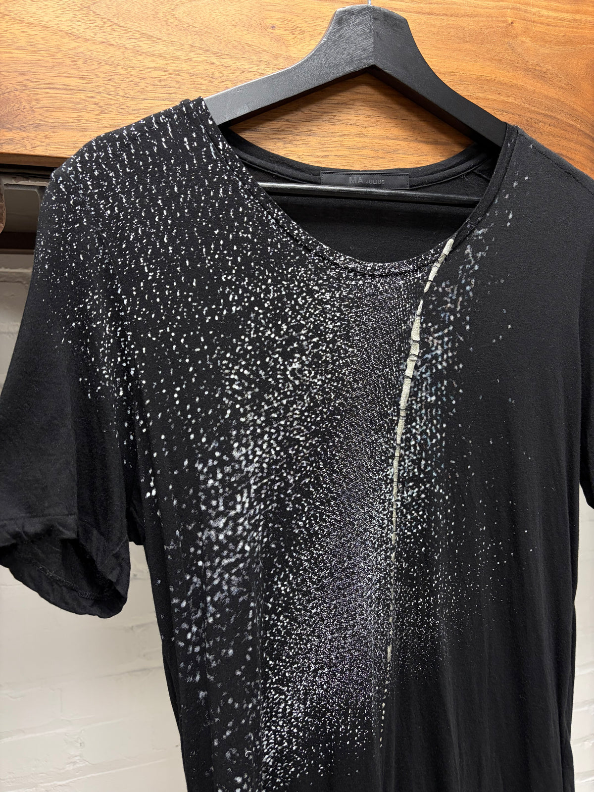 AW2013 Julius ‘Metal Shavings’ Black Jersey Cotton Short Sleeve T-Shirt