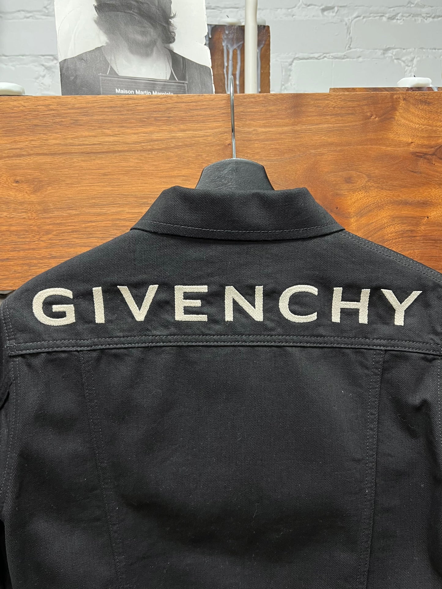 Givenchy ‘Spell-Out’ Logo Black Denim Trucker Jacket