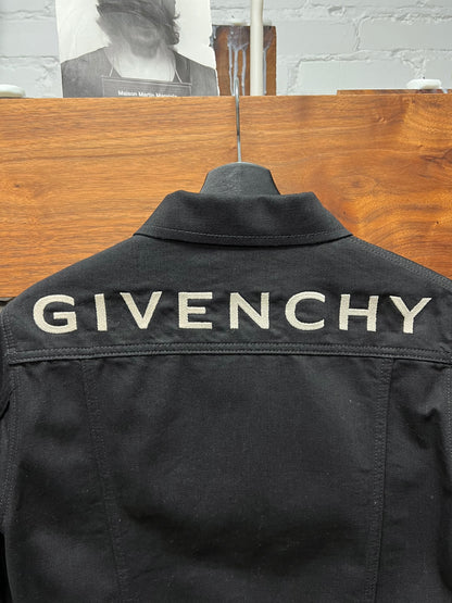 Givenchy ‘Spell-Out’ Logo Black Denim Trucker Jacket