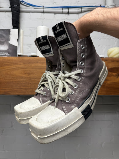 Rick Owens x Converse ‘TurboDRK’ Grey Canvas High Top Sneakers