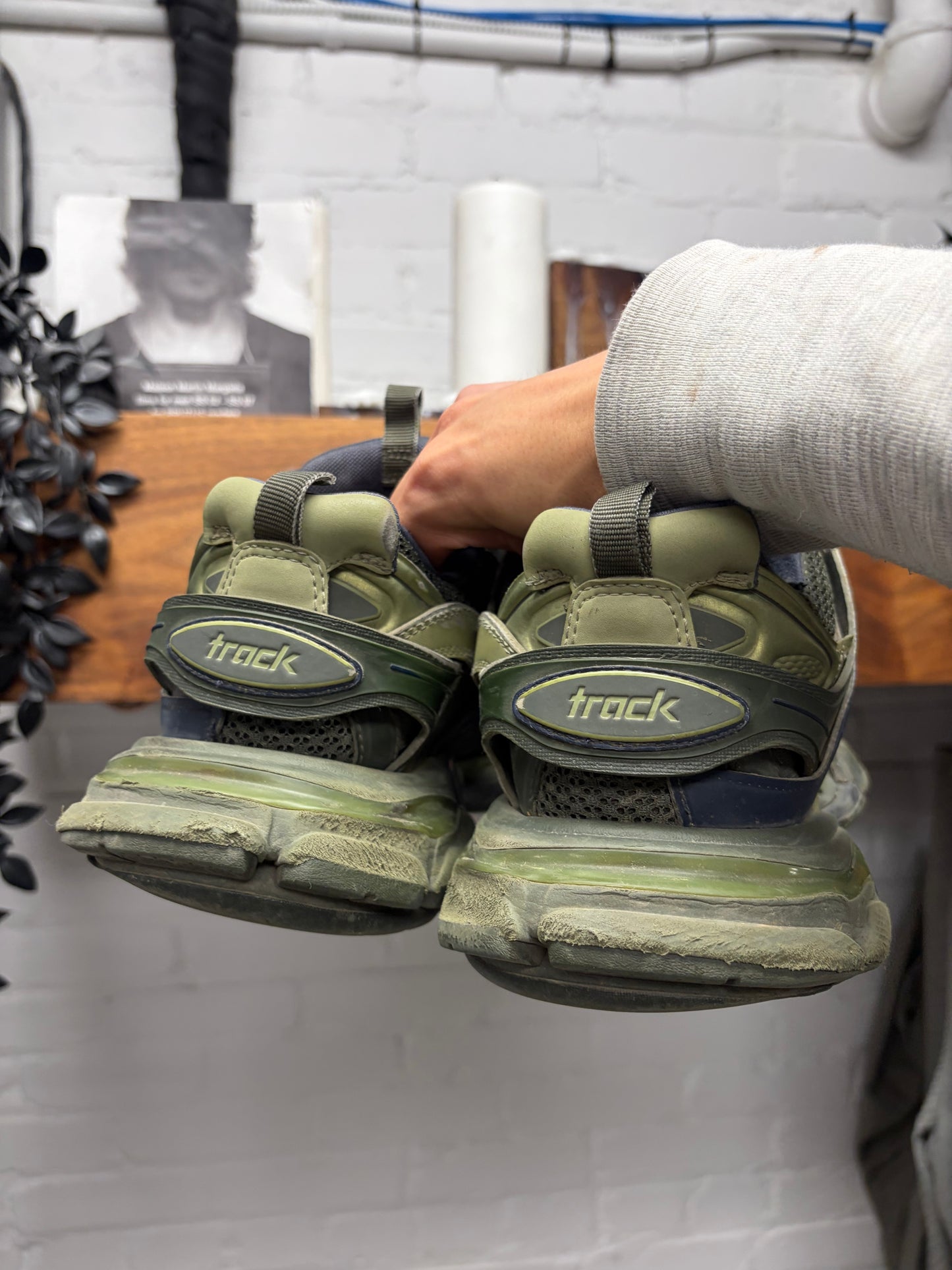 Balenciaga ‘Track Runner’ Green/Blue Low Top Sneakers