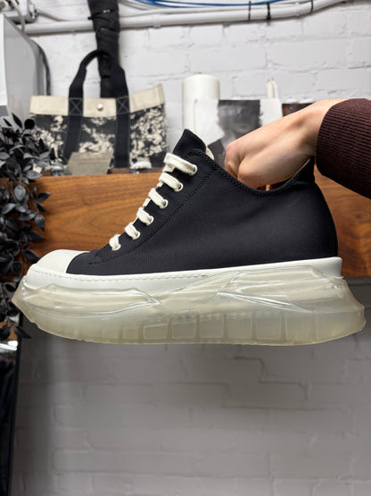 Rick Owens ‘Abstract Sole’ Black Canvas Low Top Sneakers