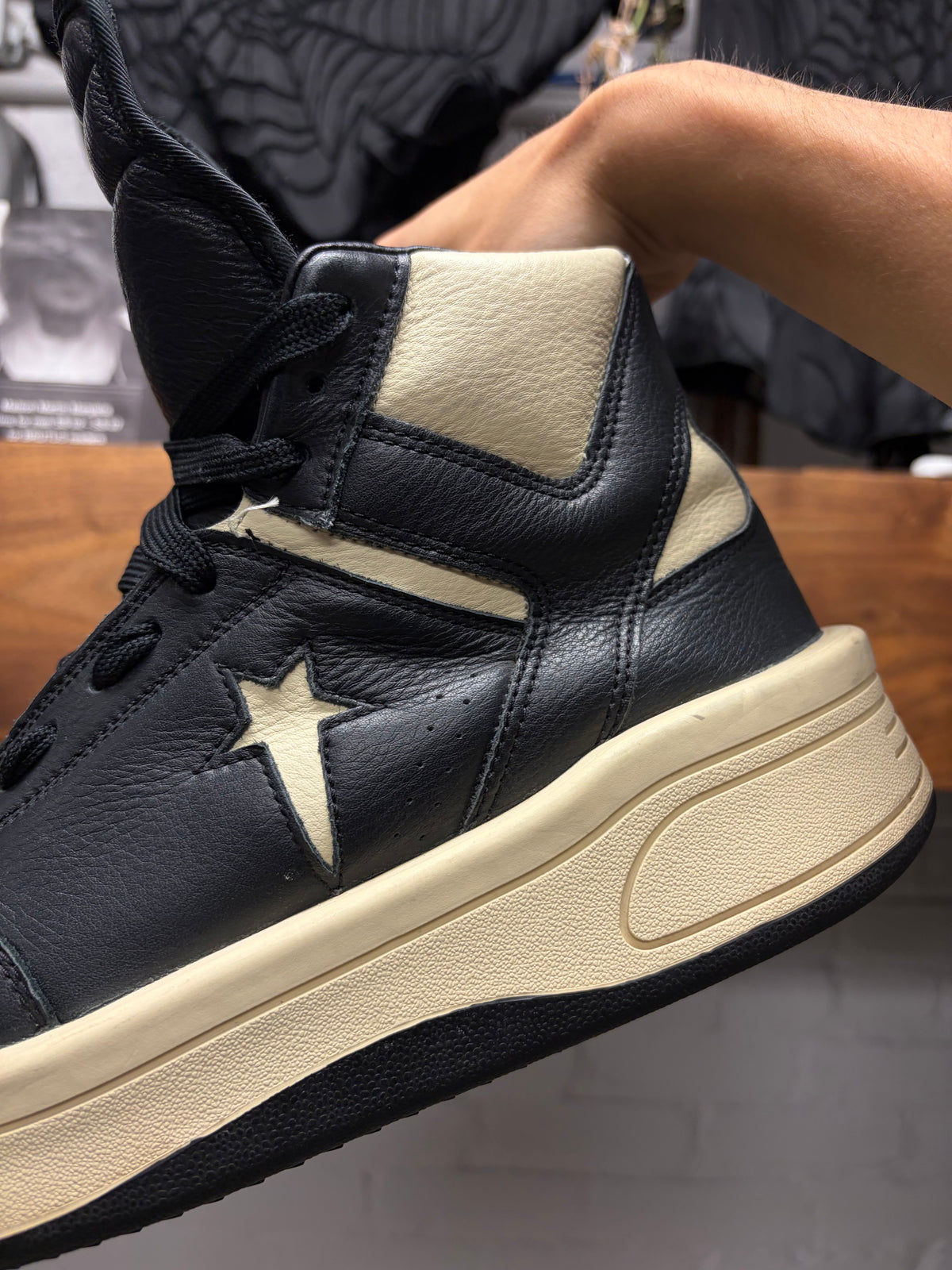 Rick Owens x Converse ‘TurboPWN’ Black/Milk High Top Sneakers