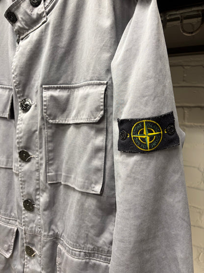 Stone Island ‘David TC’ Grey Cotton Badge Logo Field Jacket