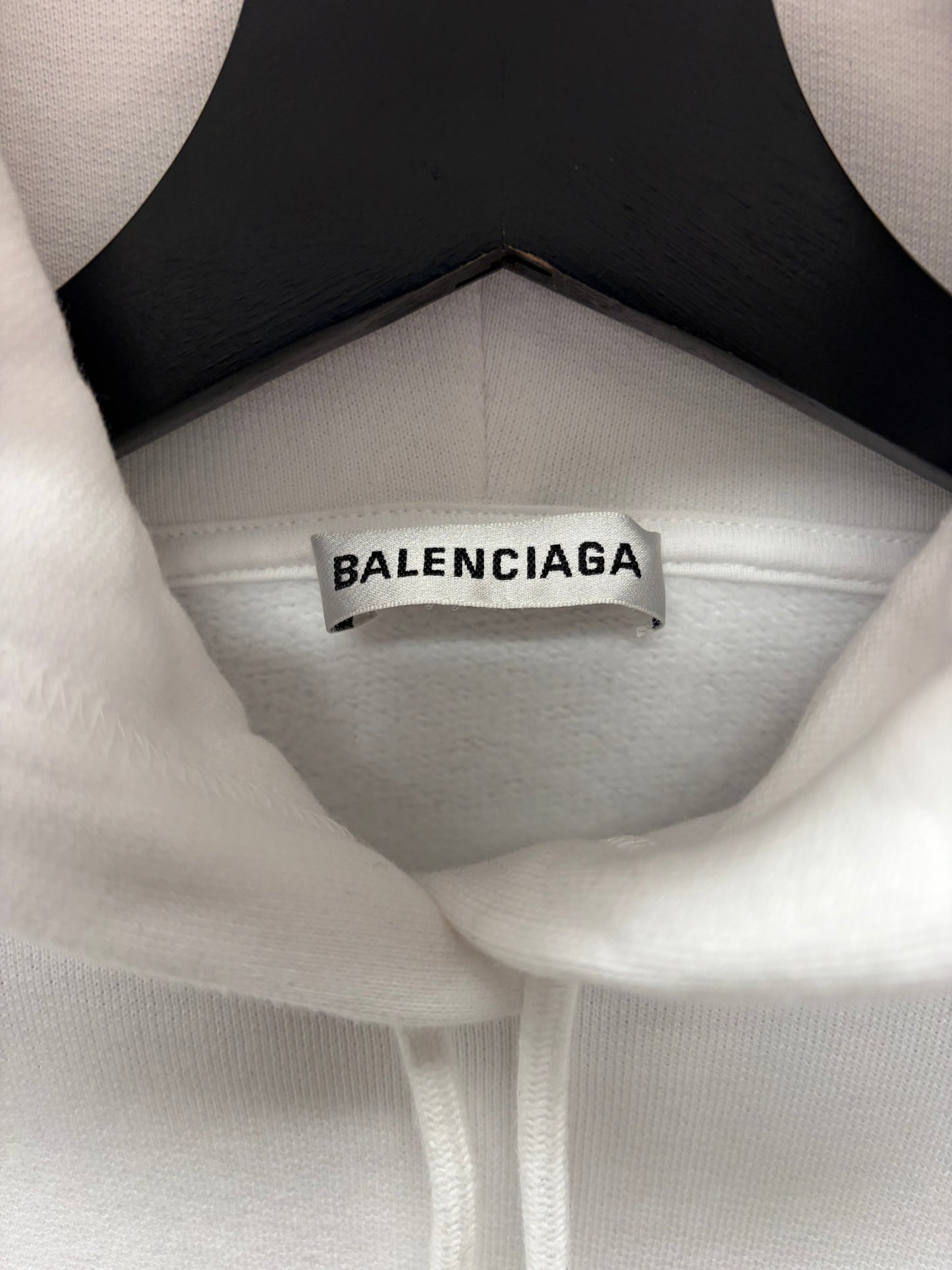2019 Balenciaga ‘Paris Tropical’ White Cotton Pullover Hoodie
