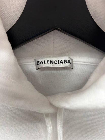 2019 Balenciaga ‘Paris Tropical’ White Cotton Pullover Hoodie