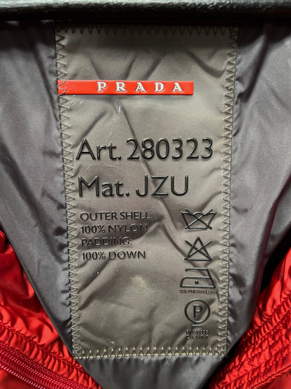 Prada Sport Linea Rossa Down Fill Two Tone Puffer Jacket
