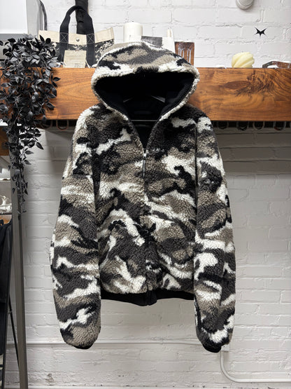 2024 Balenciaga ‘Skiwear Capsule Collection’ Oversized Snow Camo Fleece Hoodie