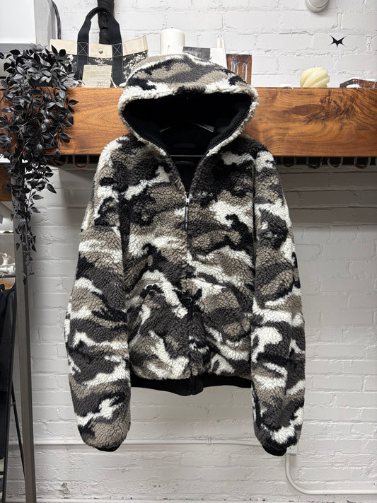 2024 Balenciaga ‘Skiwear Capsule Collection’ Oversized Snow Camo Fleece Hoodie