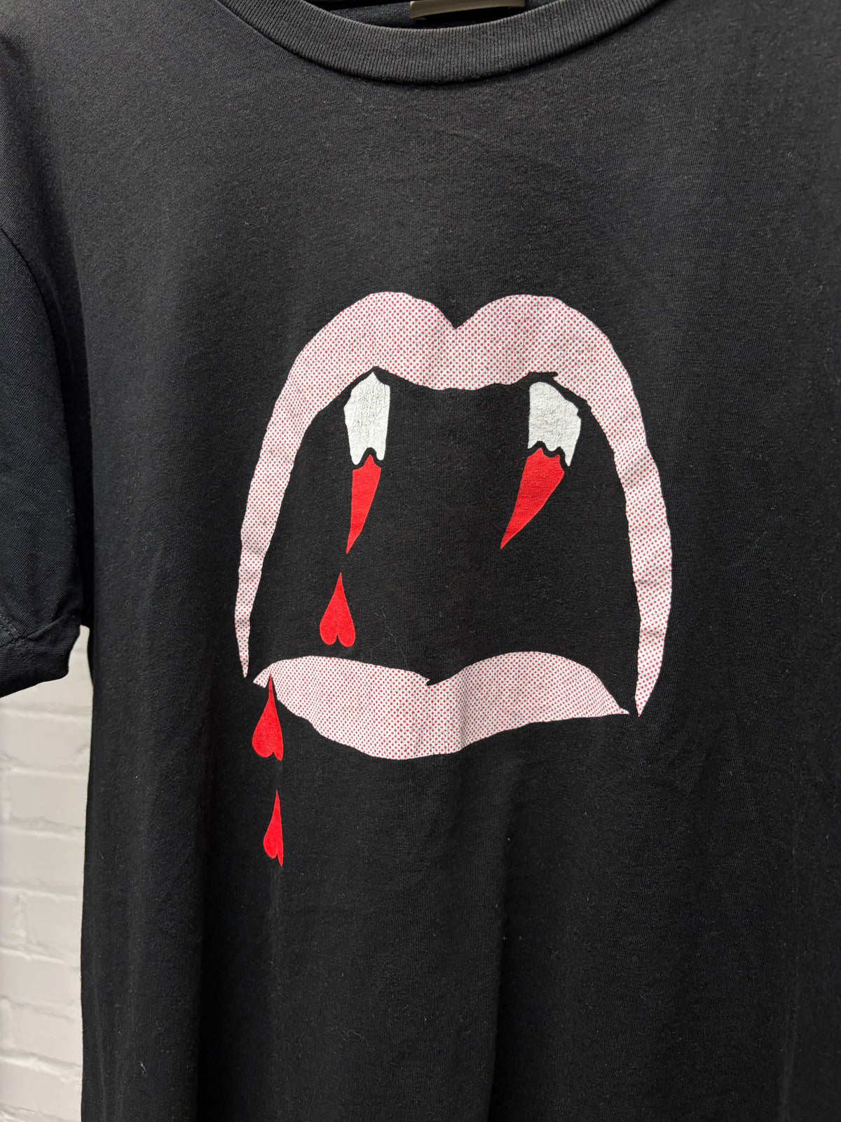SS2014 Saint Laurent by Hedi Slimane ‘Bloodluster’ Fangs Black Graphic T-Shirt