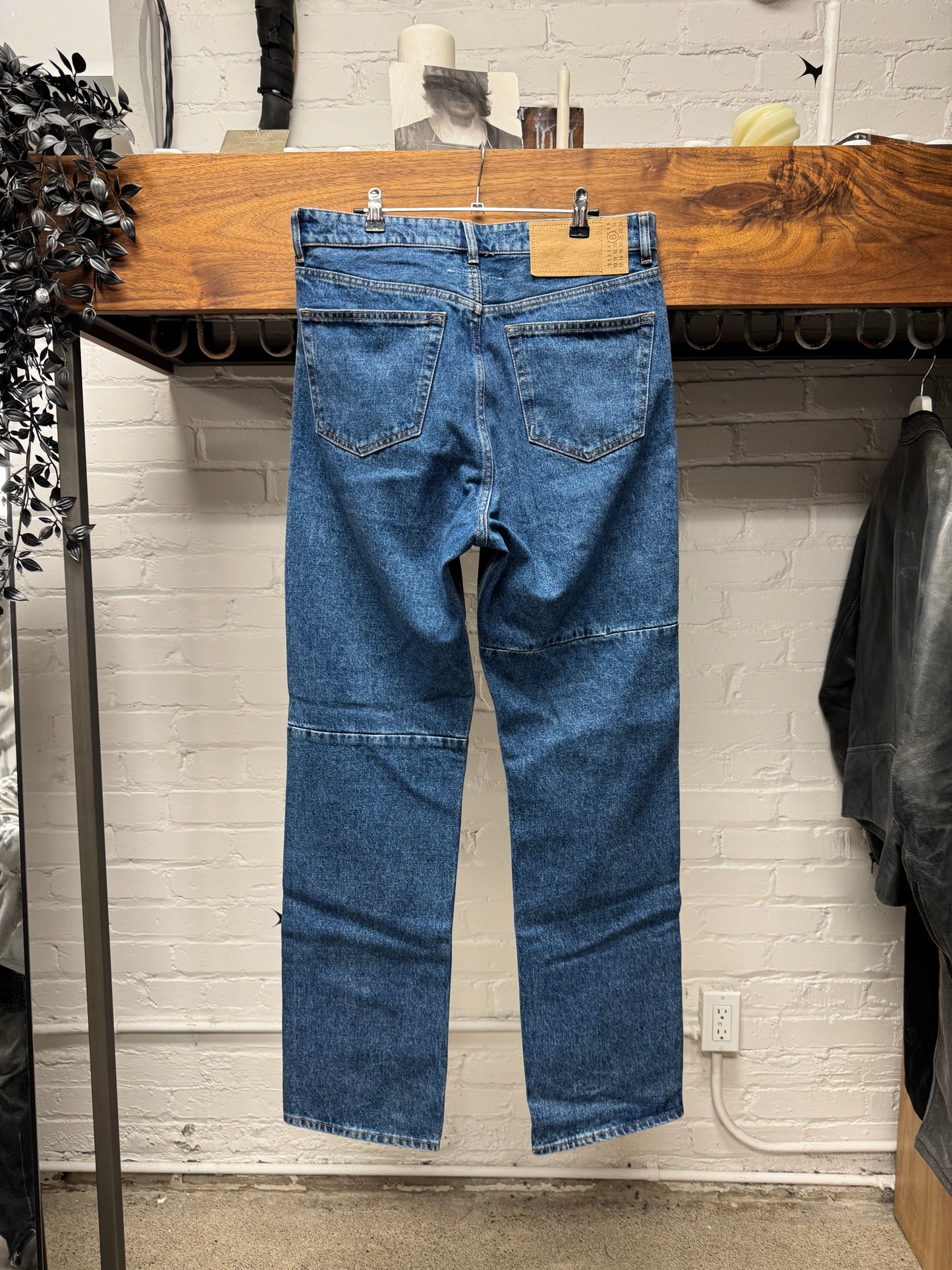 2023 Maison Margiela ‘Wax Coated’ Blue Bootcut Denim
