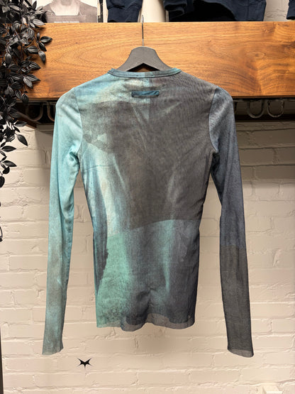 Jean Paul Gaultier ‘Body Art’ Mesh Long Sleeve Shirt
