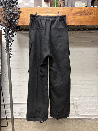 Rick Owens Mainline ‘CargoBela’ Black Heavyweight Wide Leg Drawstring Pants