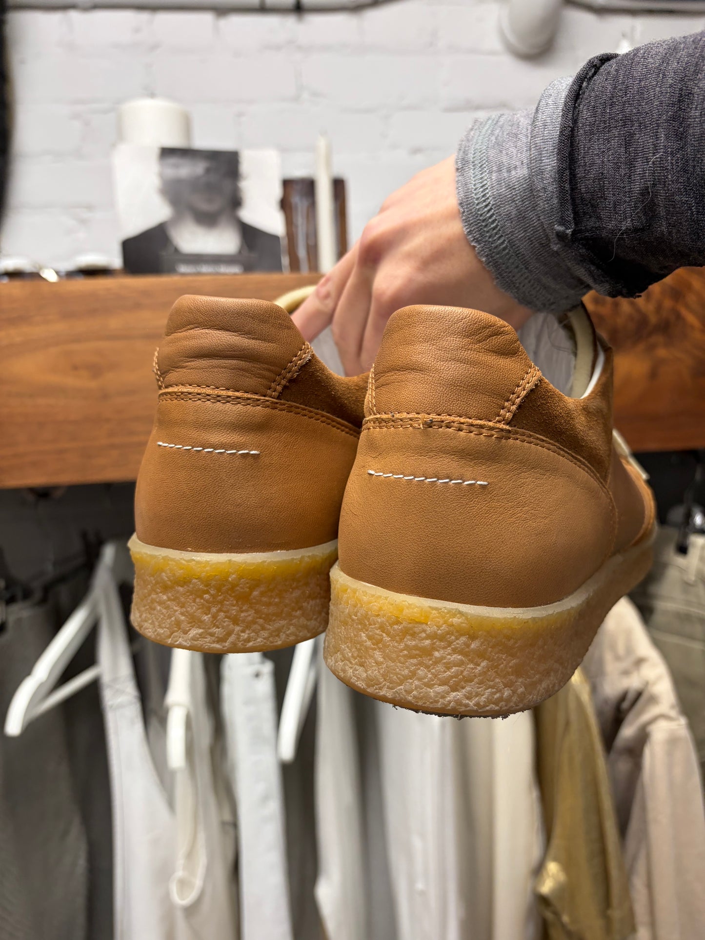 Maison Margiela Gum Sole Leather Low Top Sneakers