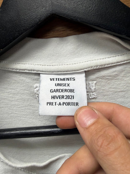 AW2021 Vetements ‘Antisocial’ White No Photos T-Shirt