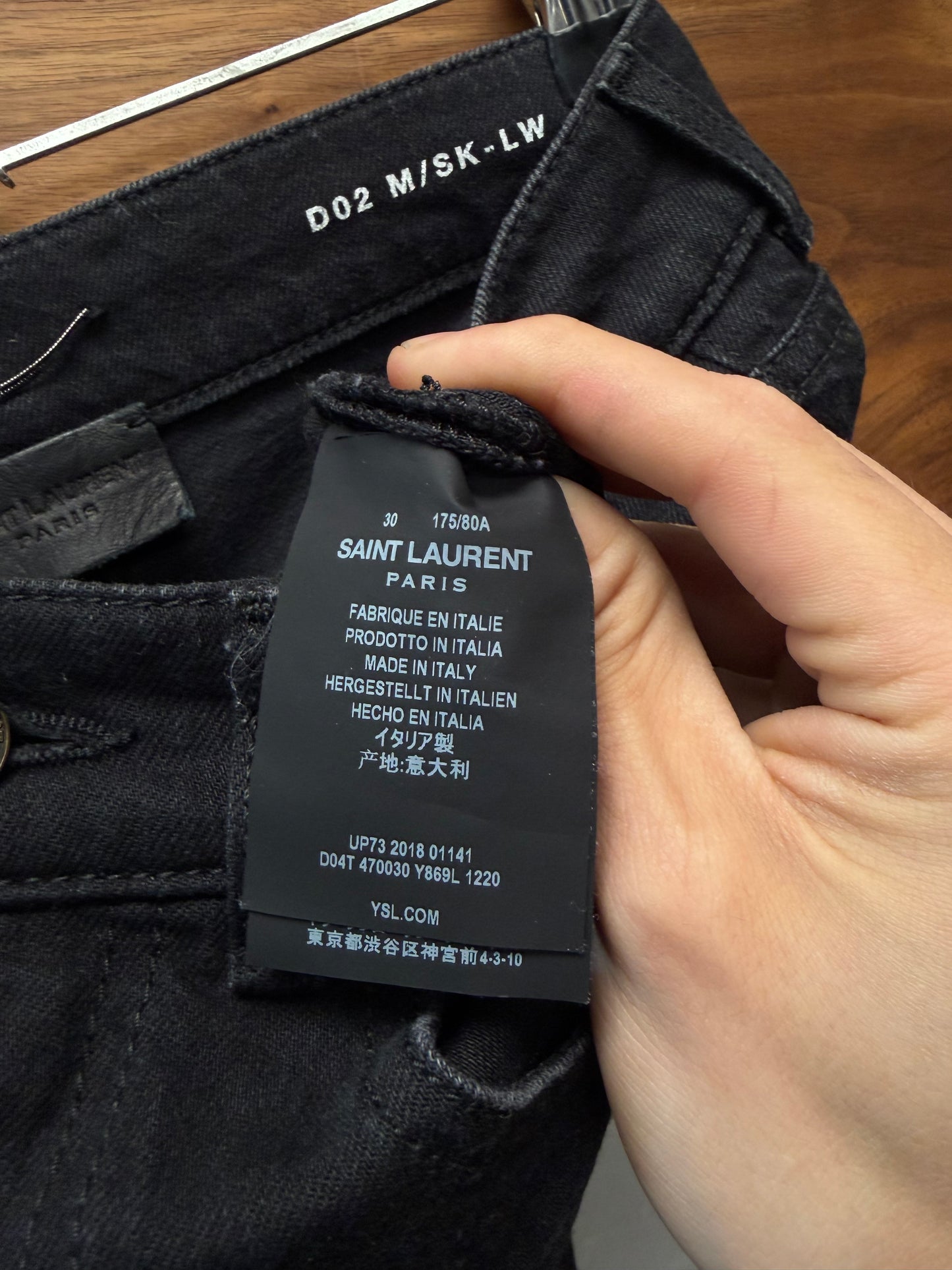 2018 Saint Laurent ‘D02’ Classic Black Skinny Jeans