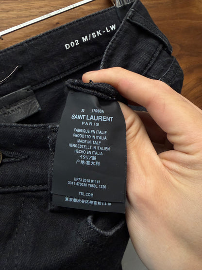 2018 Saint Laurent ‘D02’ Classic Black Skinny Jeans