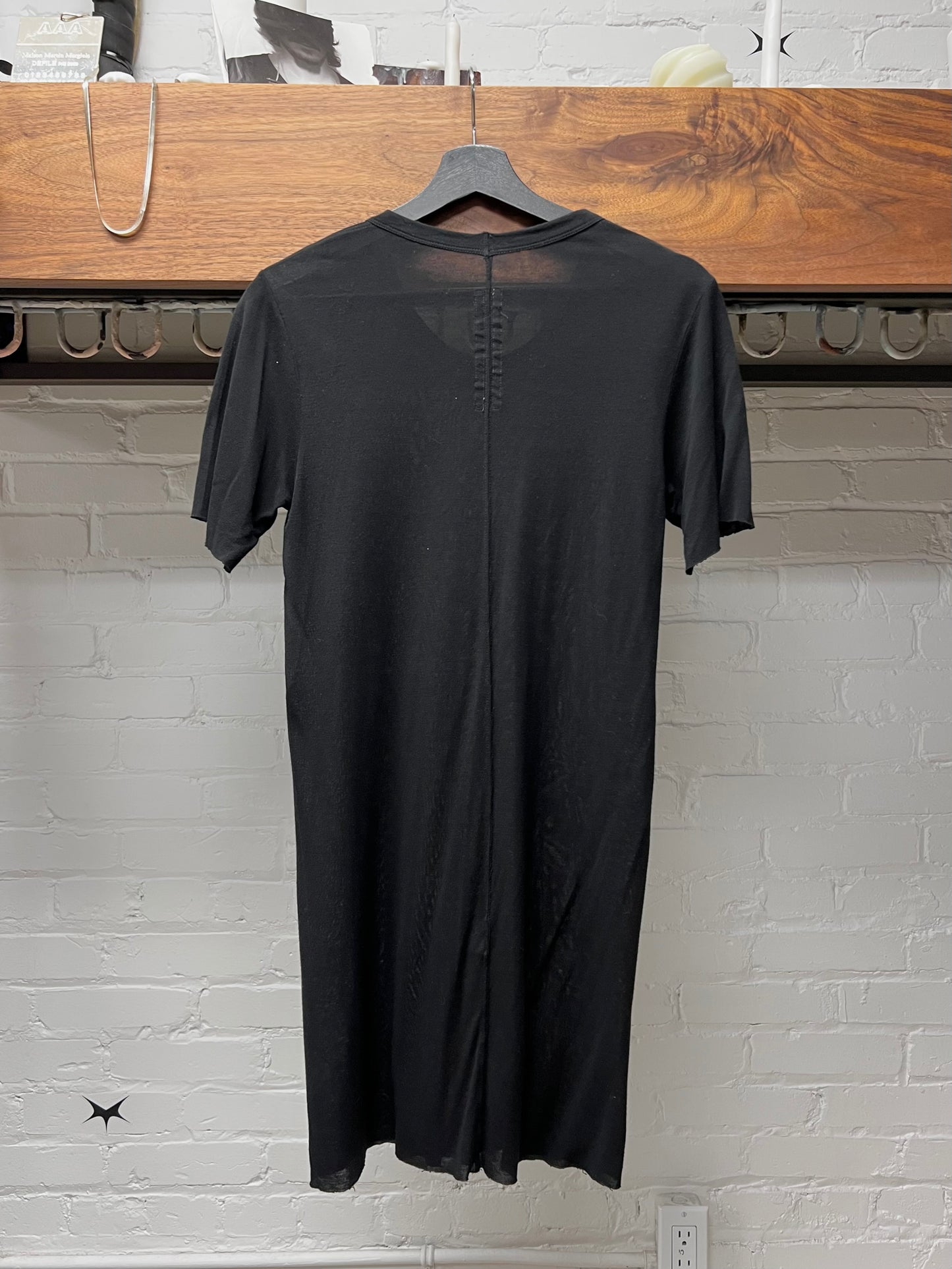 SS2022 Rick Owens ‘Strobe’ Black Semi-Sheer T-Shirt