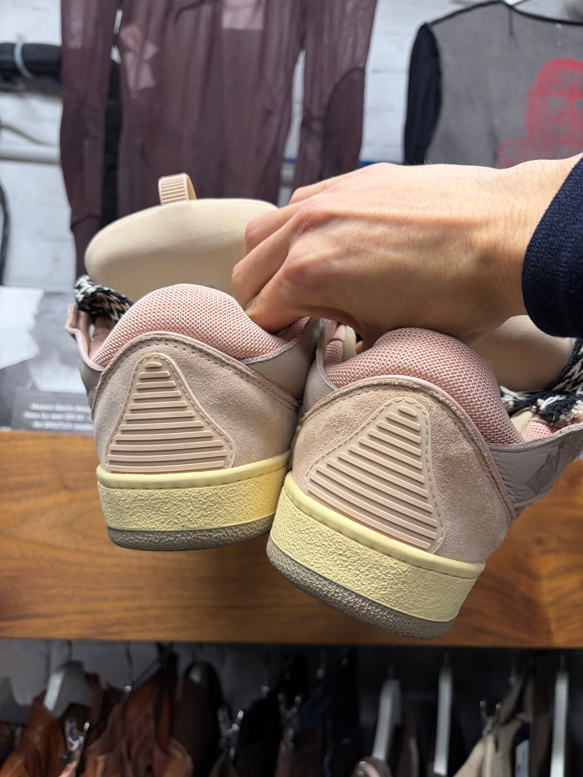 Lanvin Curb Jumbo Lace Low Top Padded Skate Sneakers