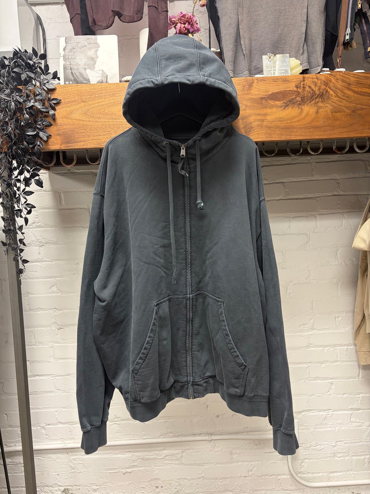 2024 Maison Margiela ‘Numbers Logo’ Embroidered Black Zip-Up Hoodie