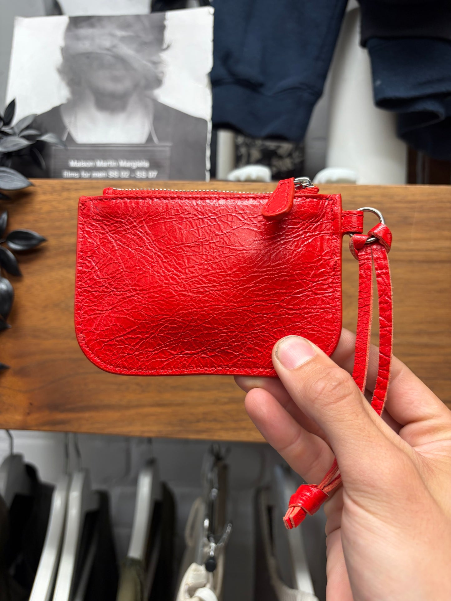 Balenciaga ‘Le Cagole’ Red Leather Cardholder Wallet