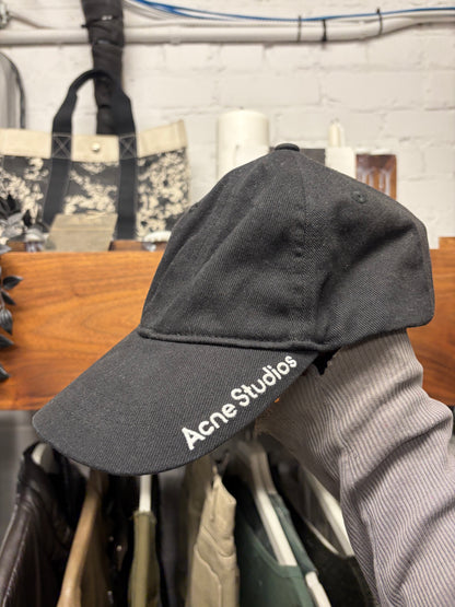 Acne Studios Embroidered ‘Brim Logo’ Strap-Back Black Baseball Cap