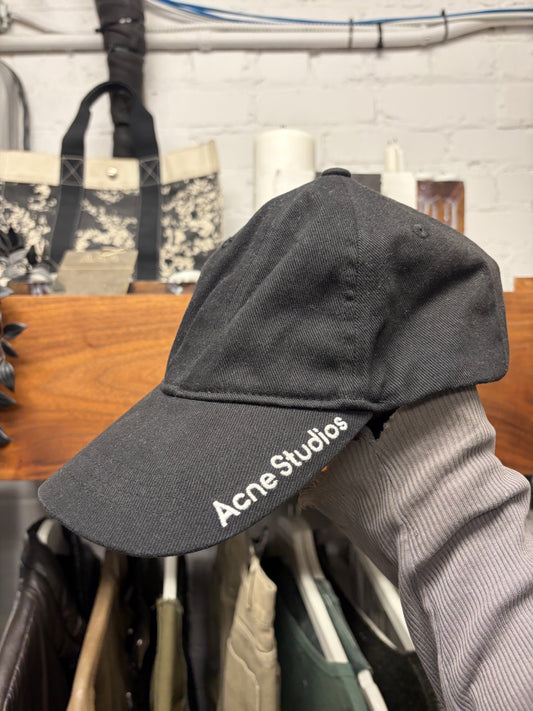 Acne Studios Embroidered ‘Brim Logo’ Strap-Back Black Baseball Cap