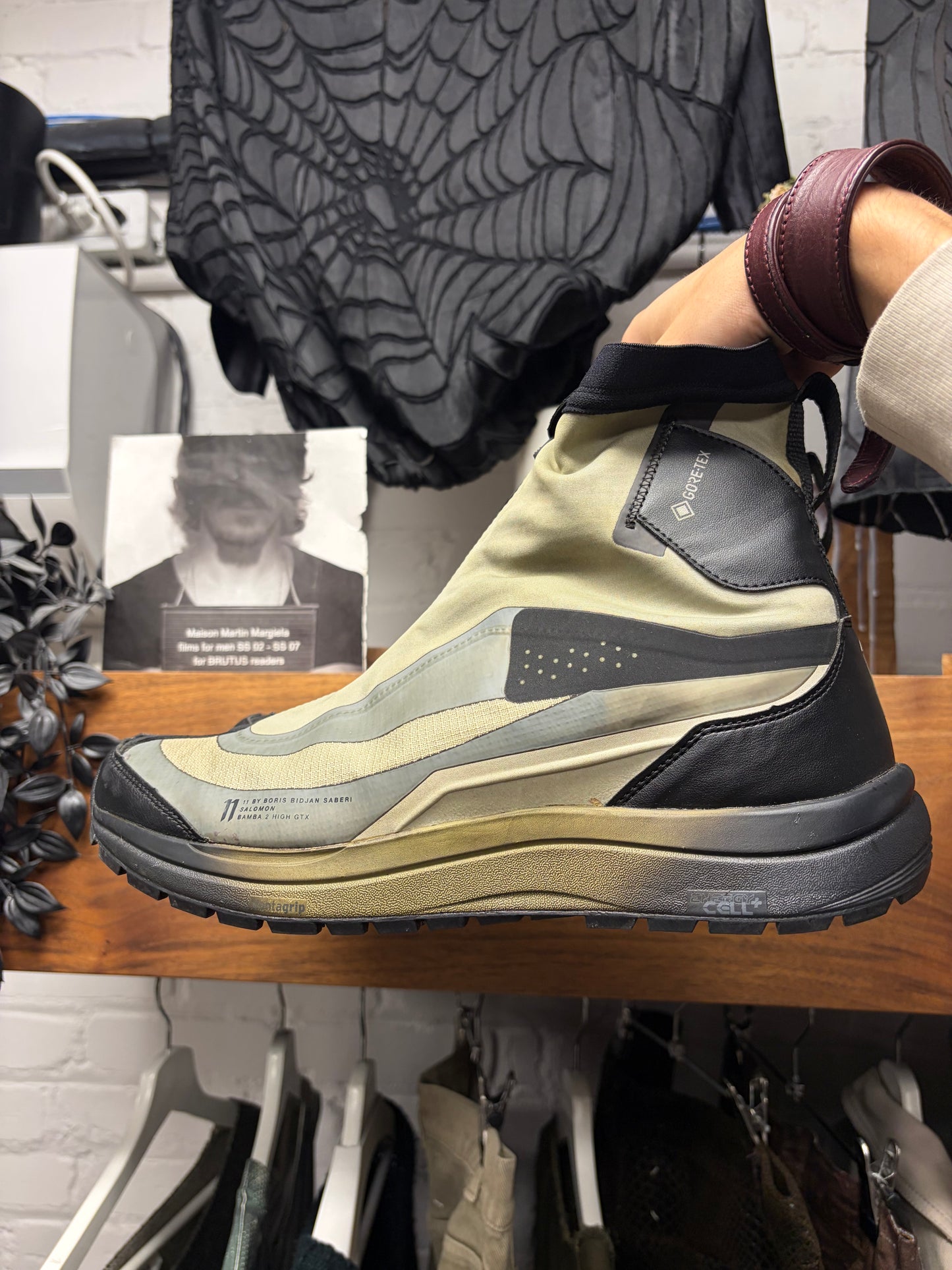 Boris Bidjan Saberi x Salomon ‘Bamba 2’ Brown High Top Sneakers