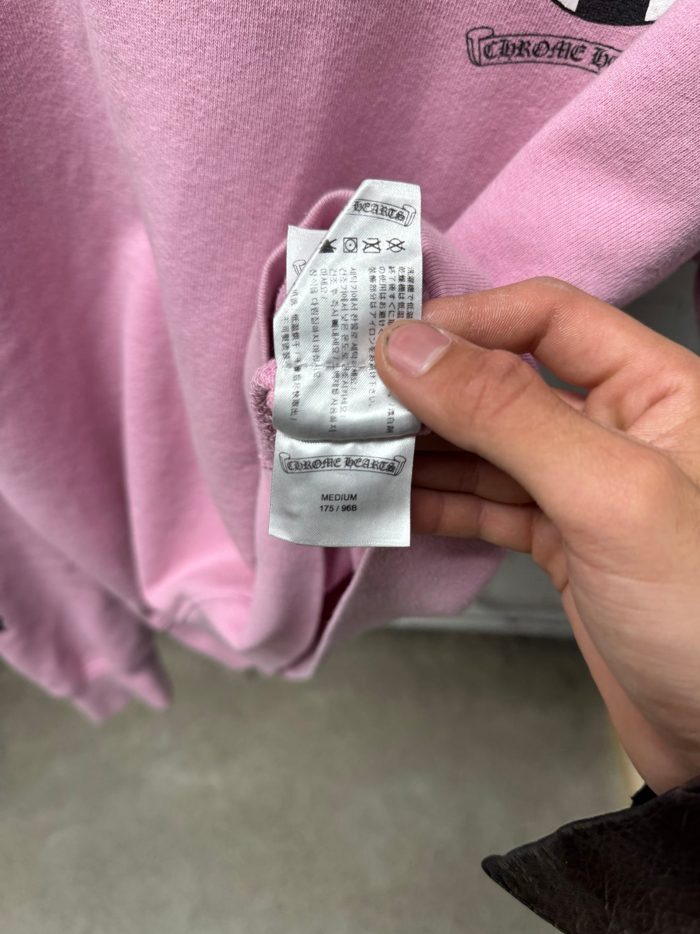 Chrome Hearts ‘Vantity Affair’ Pink Checkered Cross Sweatshirt