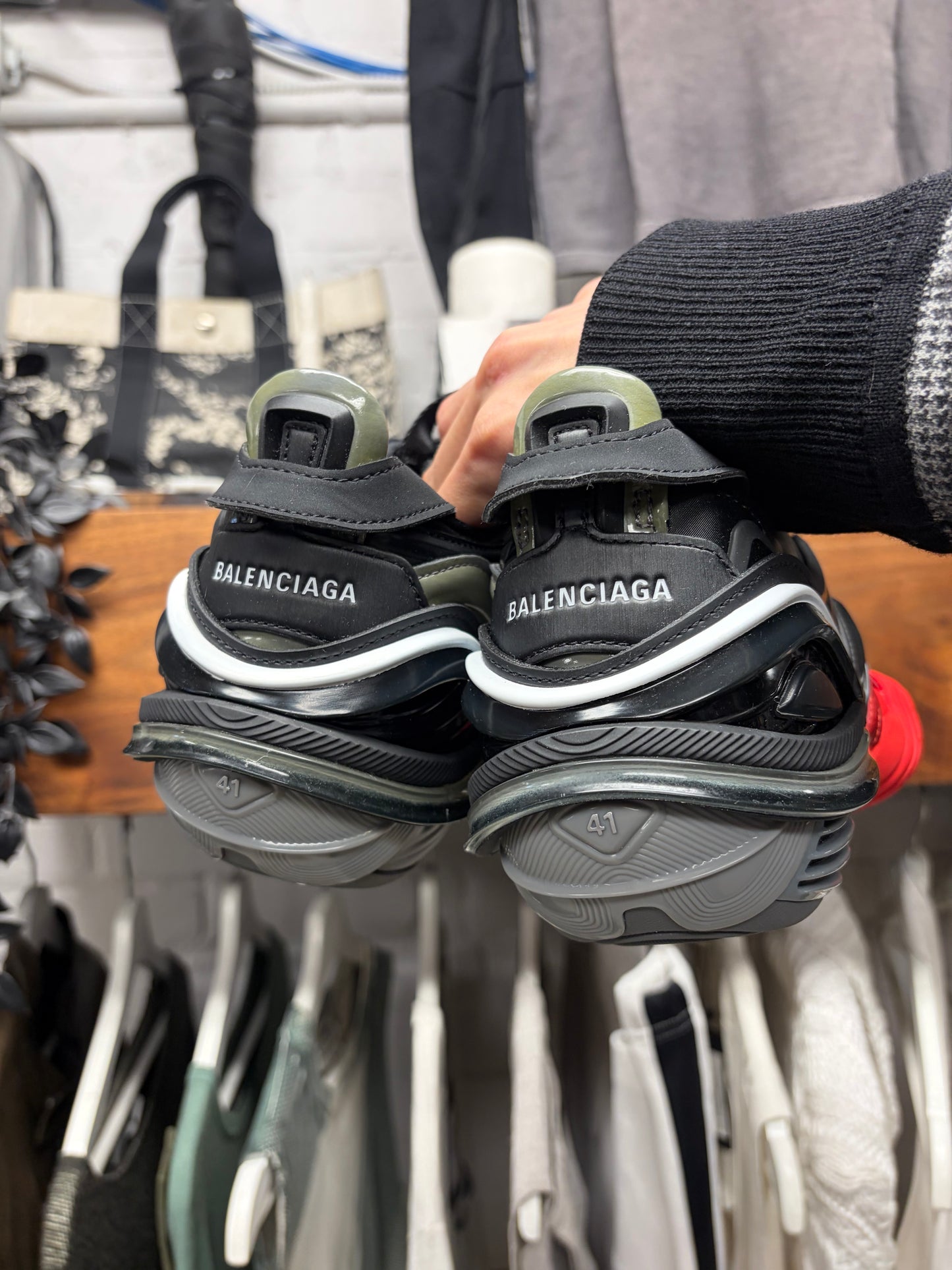 Balenciaga ‘Tyrex’ Black/Red Low Top Sneakers