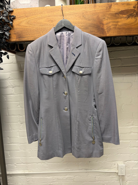 Vintage 1990s Jean Paul Gaultier Junior Lilac Purple Blazer with Zipper Pockets