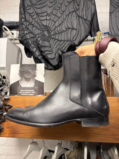 Maison Margiela Pointed Toe Black Leather Chelsea Boots