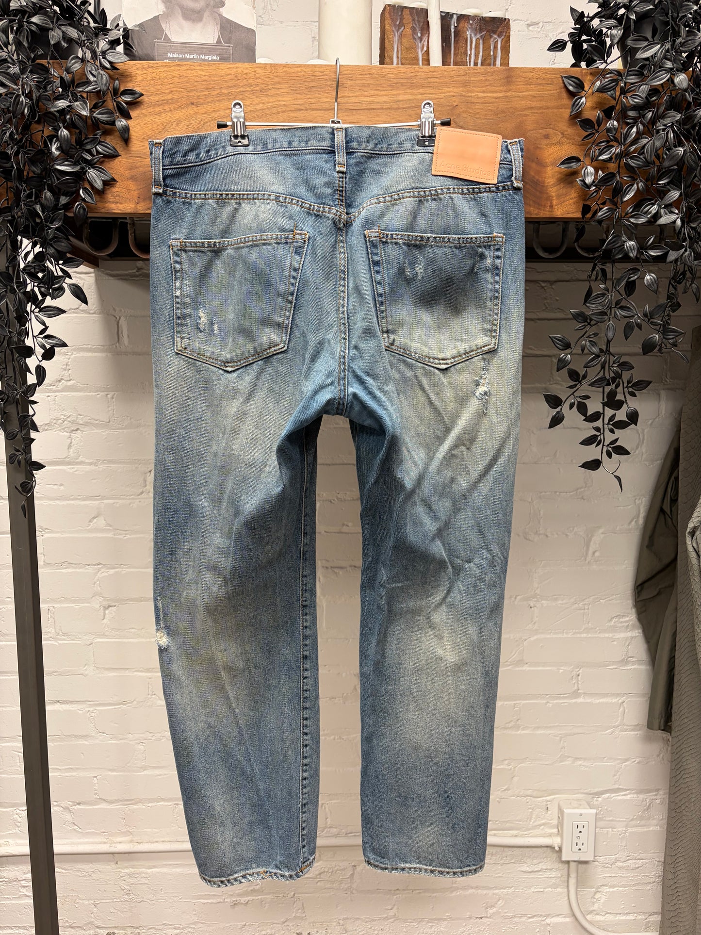 Acne Studios ‘2003 Detroit’ Distressed Blue Washed Bootcut Jeans