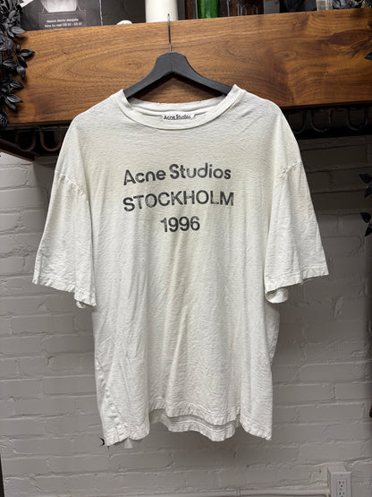 Acne Studios ‘Stockholm Logo’ Distressed White Oversized T-Shirt