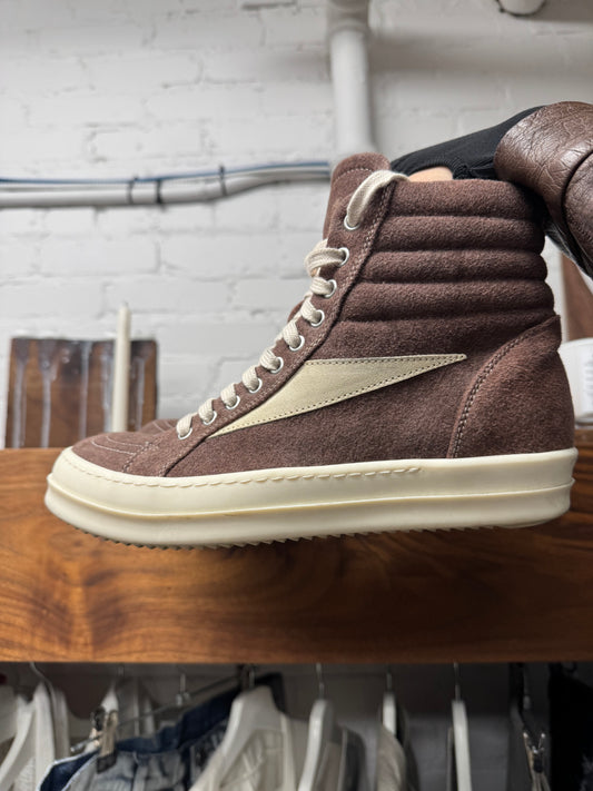 AW2024 Rick Owens ‘Vans’ Porterville Dust Brown High Top Sneakers
