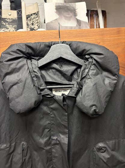 Vintage Helmut Lang ‘Pillow Neck’ Black Long Full Length Coat