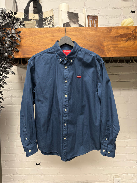 AW2023 Supreme ‘Small Box Logo’ Blue Button Down Shirt