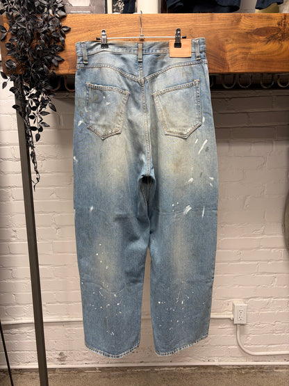 Acne Studios ‘2023F’ Super Baggy Paint Splattered Blue Oversized Denim
