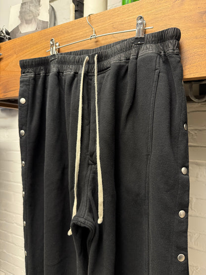 Rick Owens ‘Pusher’ Wide Leg Black/Milk Cotton Track Pants