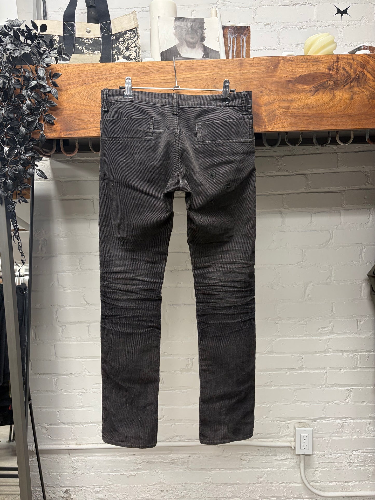 AW2006 Undercover ‘GuruGuru’ Faded Black Corduroy ‘Bug Denim’