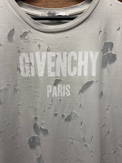 Givenchy Thrash Distressed  ‘Painter’ White Logo T-Shirt