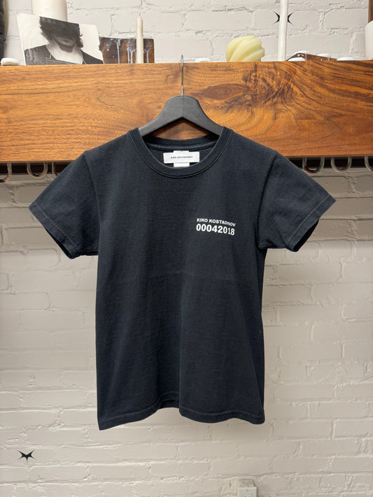 Kiko Kostadinov ‘Funny How Secrets Travel’ Black Graphic T-Shirt