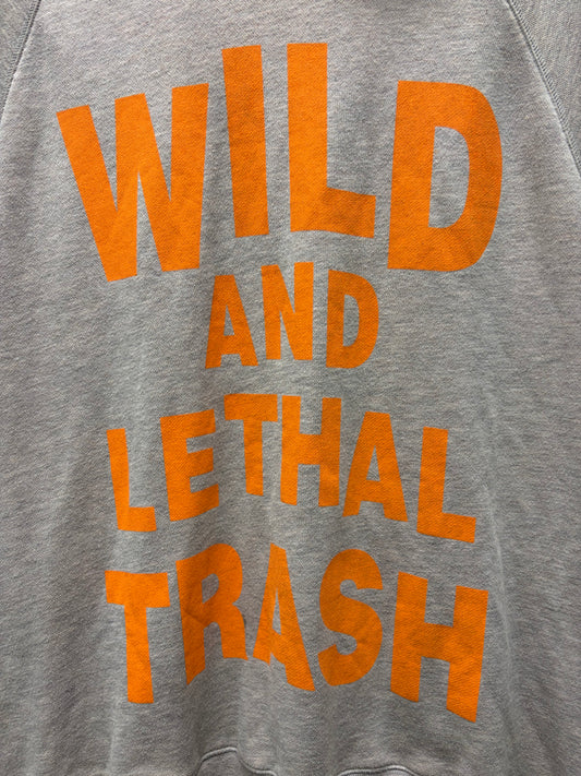 W.&.L.T. By Walter Van Beirendonck  ‘Wild & Lethal Trash’ Orange/Grey Cutoff Sleeve Hoodie